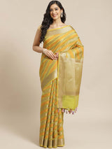 AUTUMN GREEN (BANARASI LIVA SAREE)