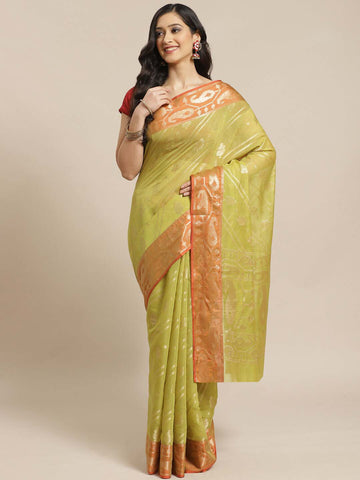 MEMORY OF GREEN (BANARASI LIVA SAREE)