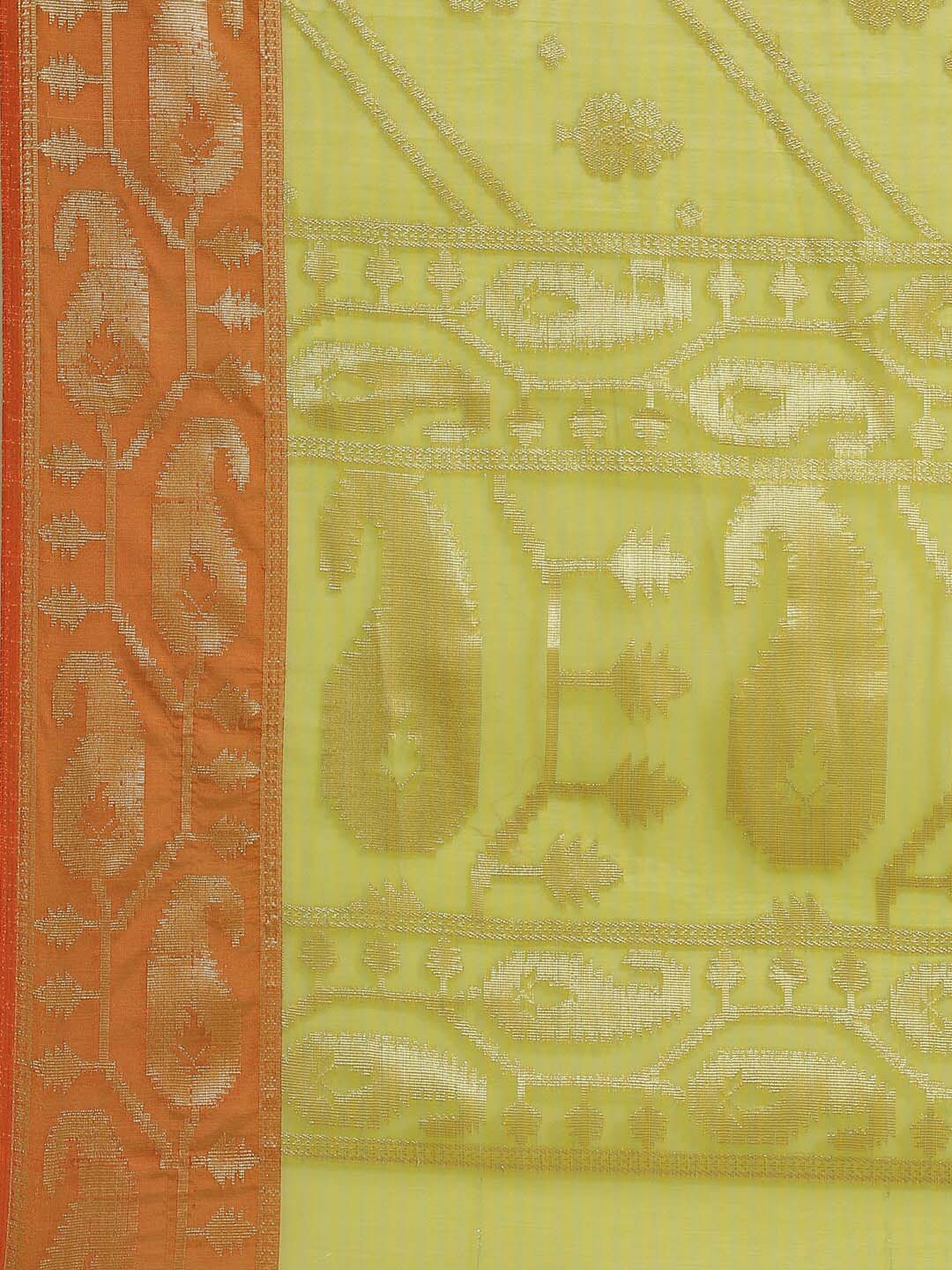 Indethnic Banarasi Green Woven Design Daily Wear Saree - Saree Detail View