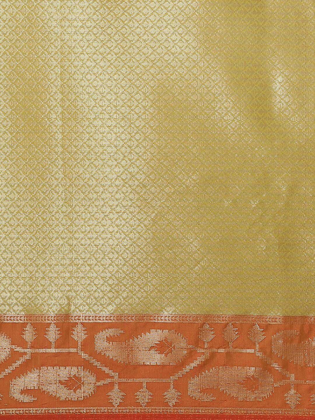 Indethnic Banarasi Green Woven Design Daily Wear Saree - Saree Detail View