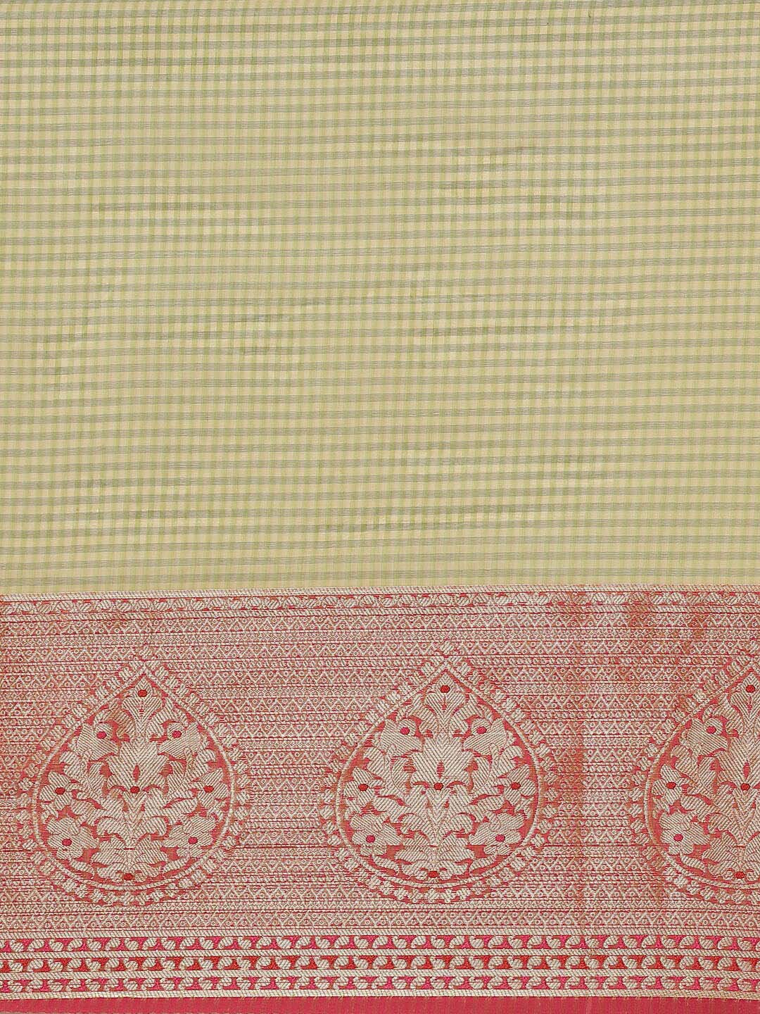 CHEQUERED GREEN (BANARASI LIVA SAREE)