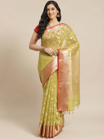 ENCHANTING LIME (BANARASI LIVA SAREE)