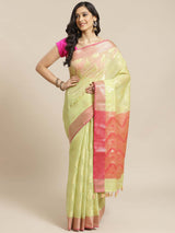 SOOTHING GREEN (BANARASI LIVA SAREE)