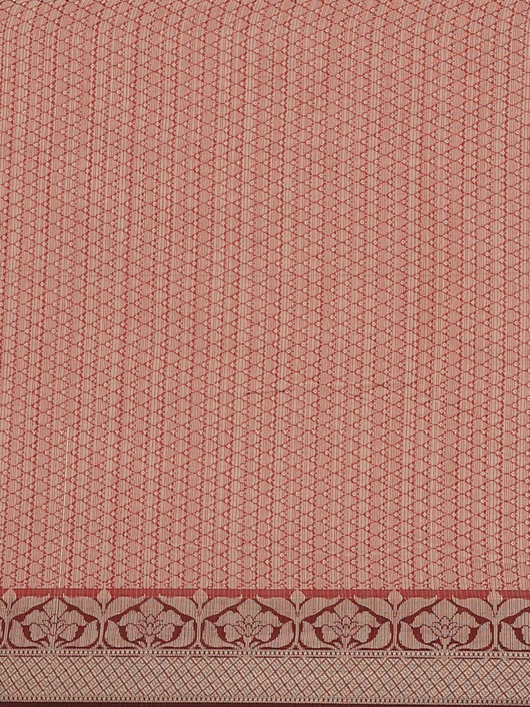 Indethnic Banarasi Maroon Woven Design Work Wear Saree - Saree Detail View