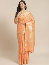PEACH BLOOM (BANARASI LIVA SAREE)