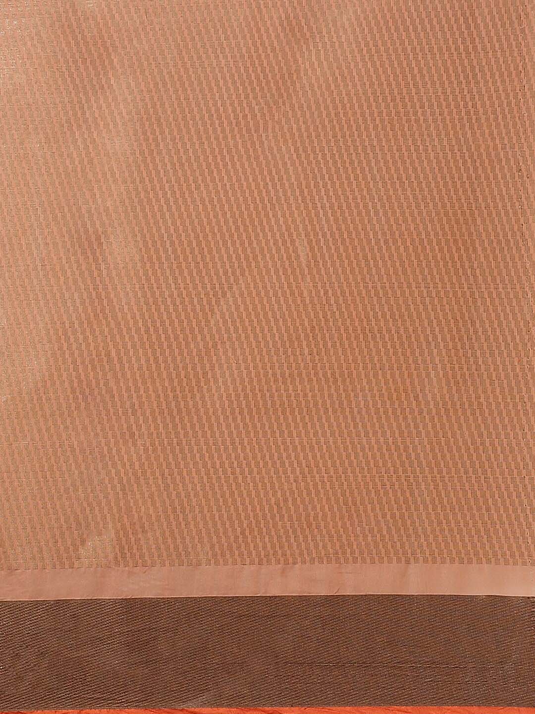 Indethnic Banarasi Peach Woven Design Daily Wear Saree - Saree Detail View