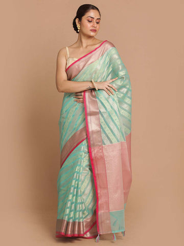 HUES OF SKY (BANARASI LIVA SAREE)