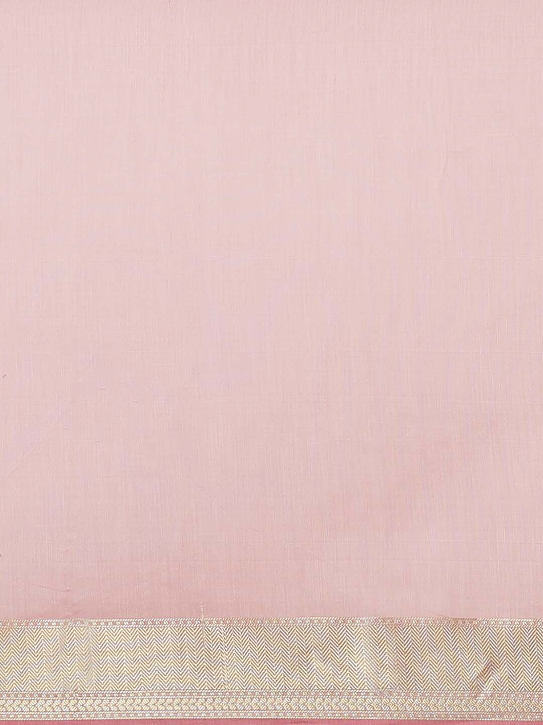 Indethnic Banarasi Pink Woven Design Festive Wear Saree - Saree Detail View