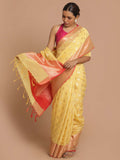 Indethnic Banarasi Yellow Woven Design Festive Wear Saree - View 1