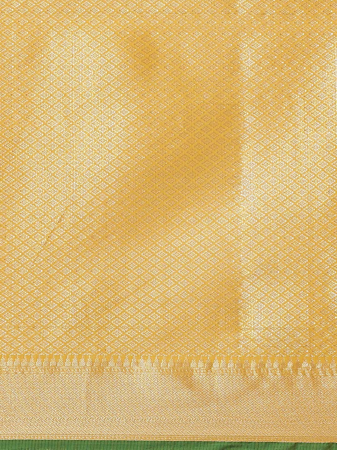 Indethnic Banarasi Yellow Woven Design Daily Wear Saree - Saree Detail View