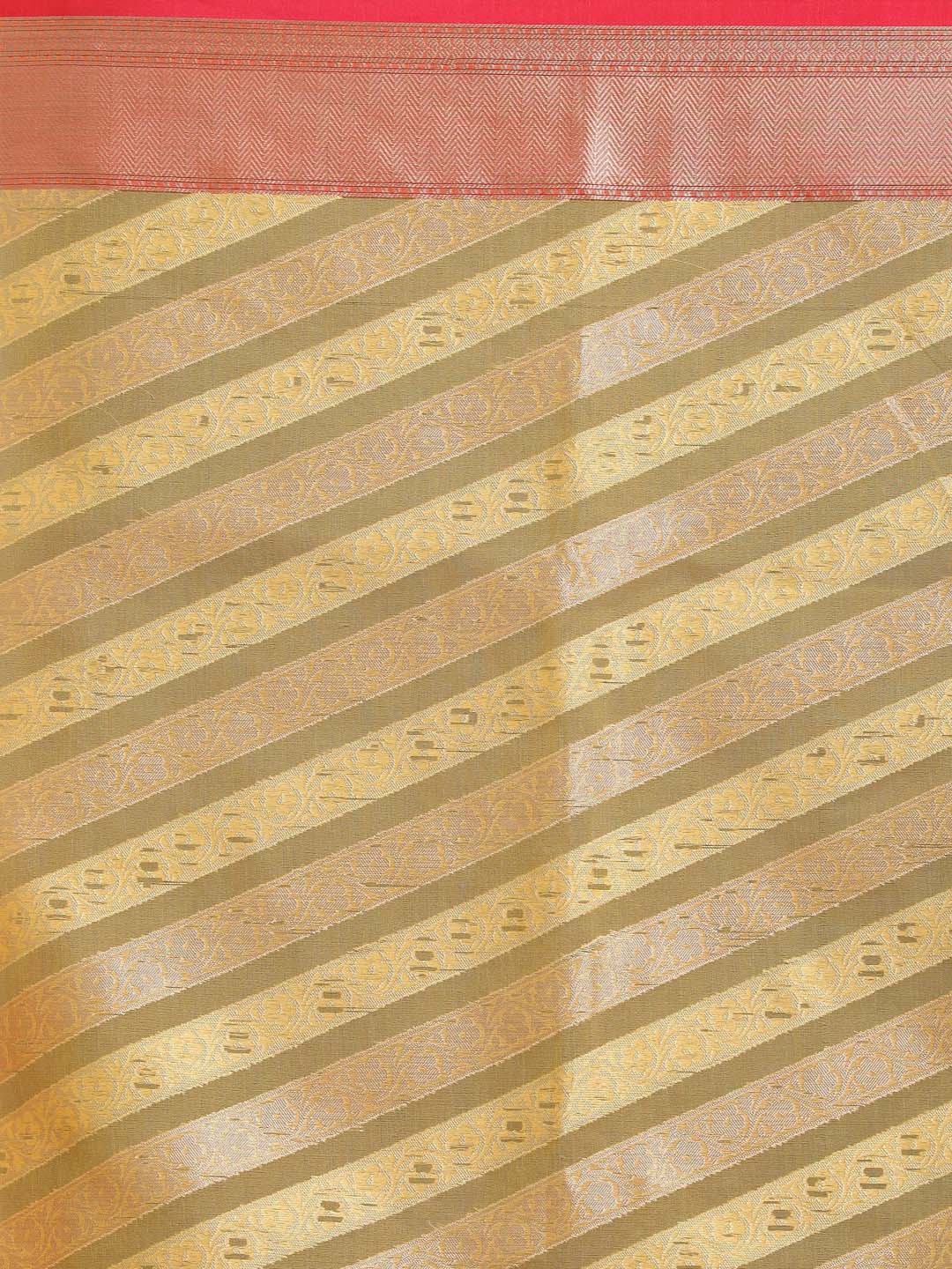 Indethnic Banarasi Yellow Woven Design Party Wear Saree - Saree Detail View