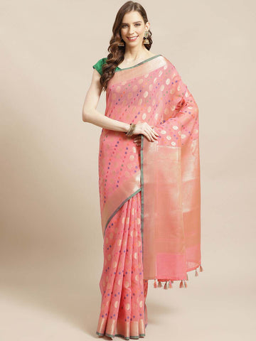 ELEGANT FUSCHIA (BANARASI LIVA SAREE)