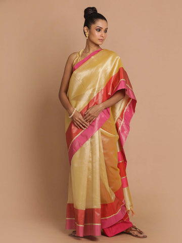 ELEGANT BEIGE (BANARASI COTTON BLEND SAREE)