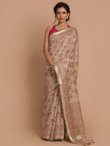 ANTIQUE ROSE (BANARASI COTTON BLEND SAREE)
