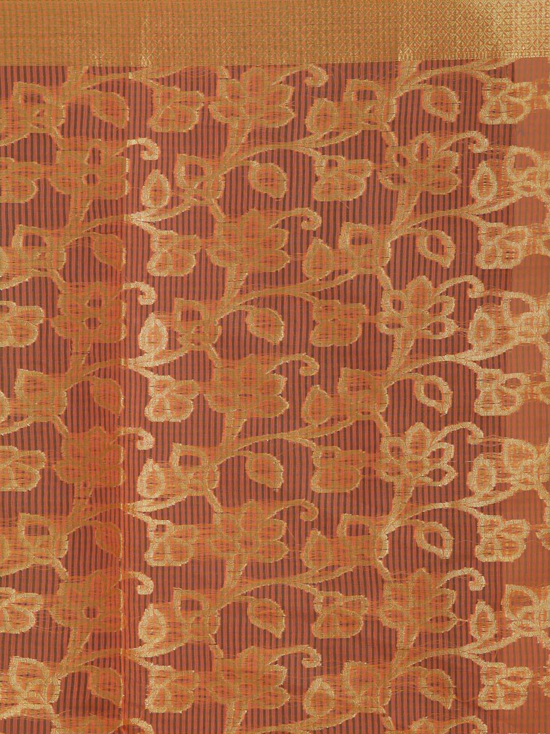 Indethnic Banarasi Coral Woven Design Daily Wear Saree - Saree Detail View