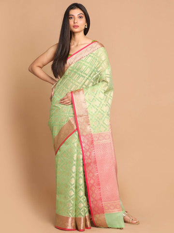BASIL POWER (BANARASI COTTON BLEND SAREE)
