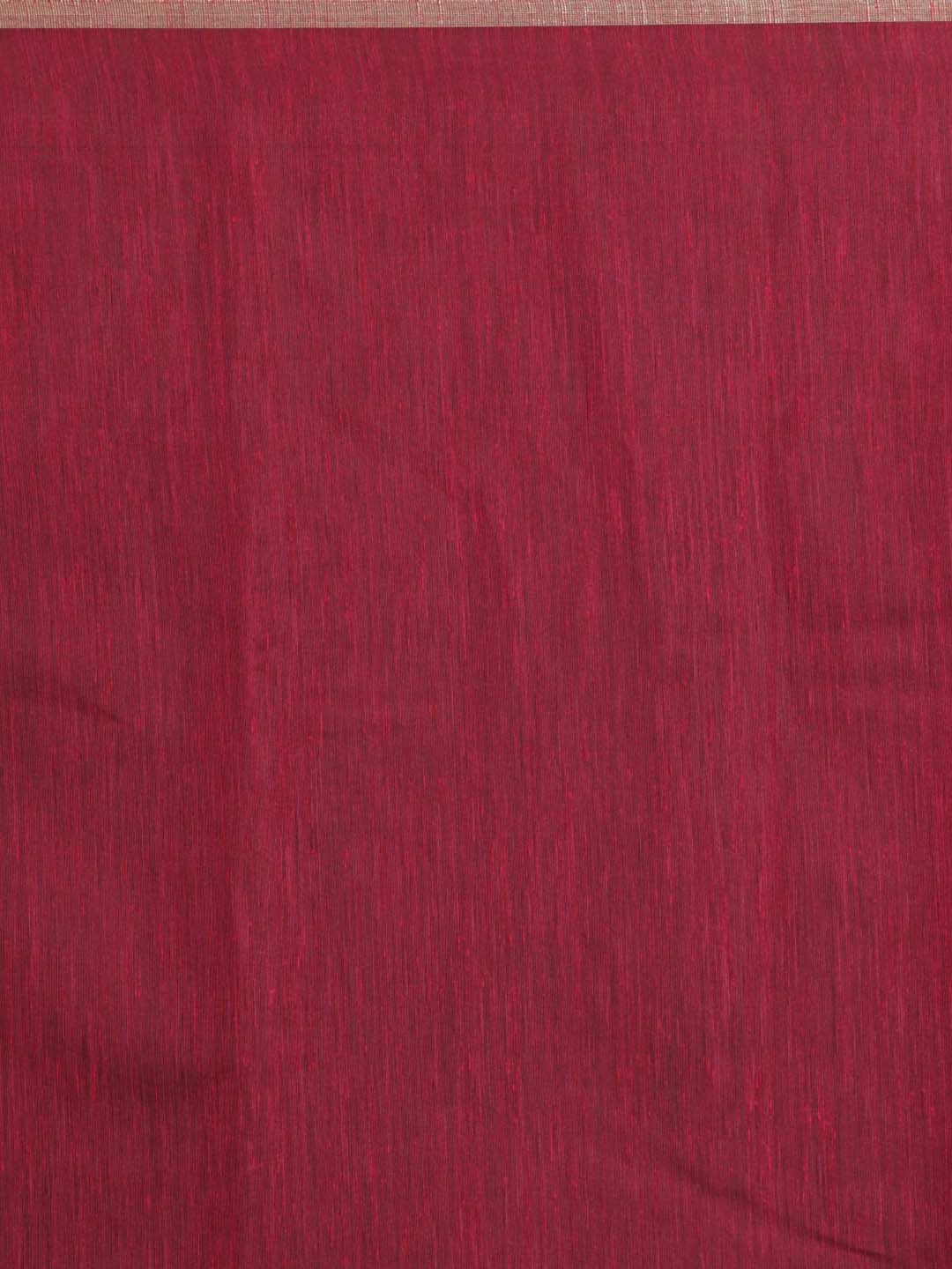 Indethnic Banarasi Maroon Solid Daily Wear Saree - Saree Detail View