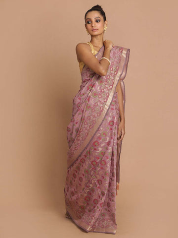 ORCHID BLOOM (BANARASI COTTON BLEND SAREE)