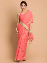 PINK BEACH (BANARASI COTTON BLEND SAREE)