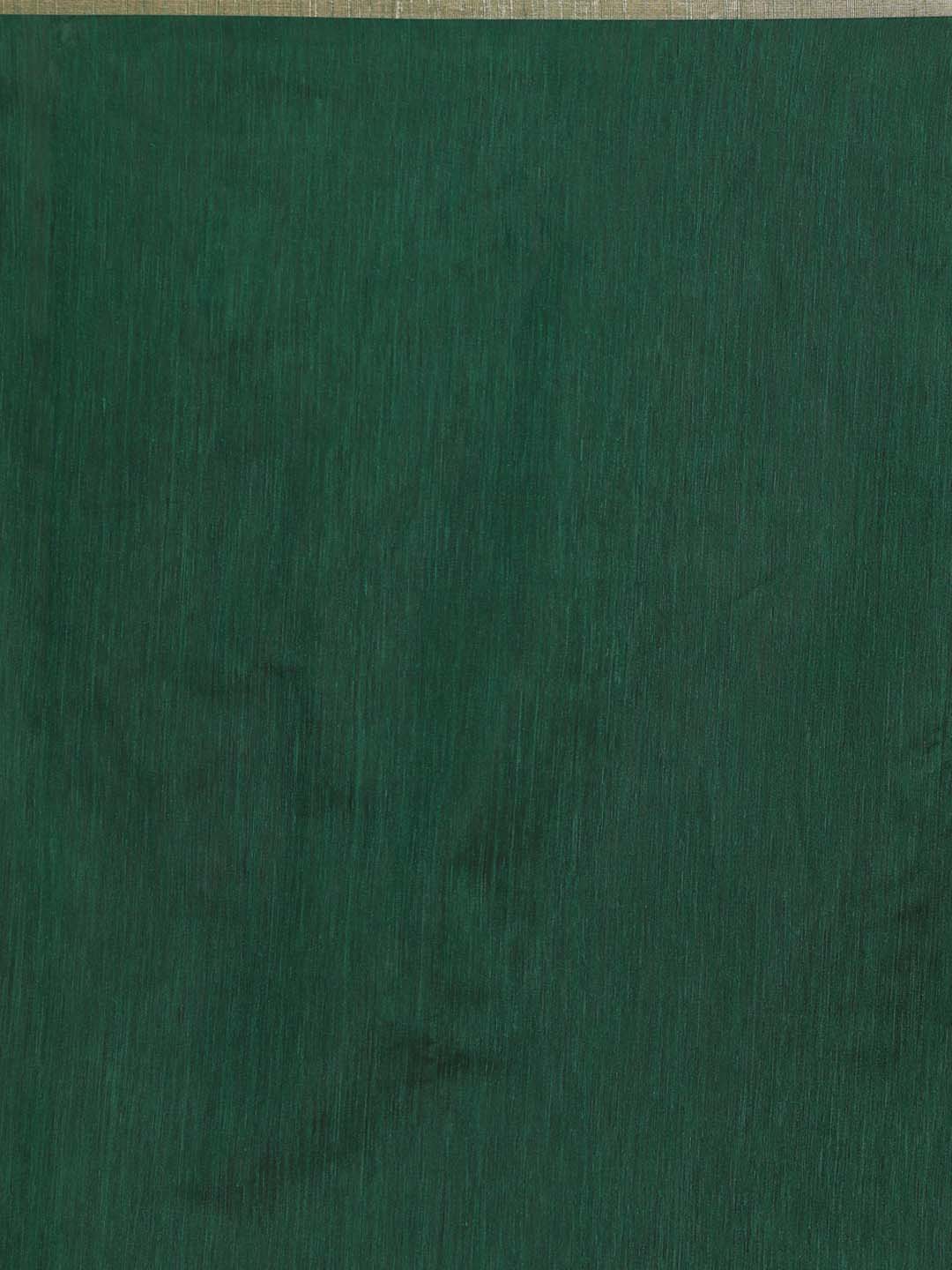 Indethnic Banarasi Bottle Green Solid Daily Wear Saree - Saree Detail View
