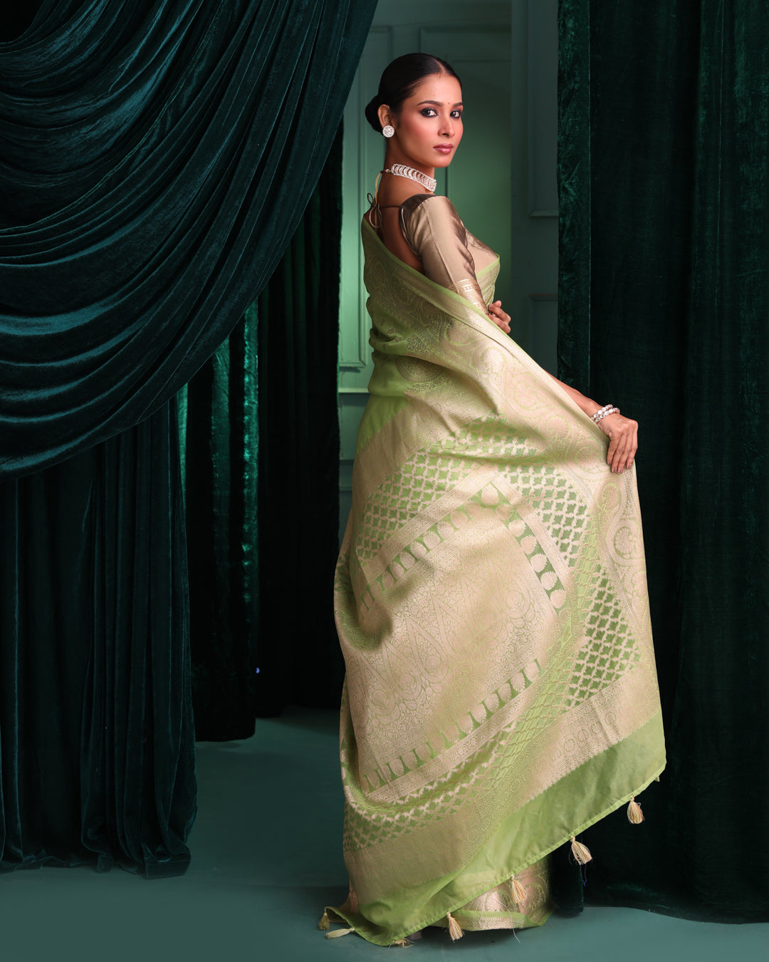 VERDANT SPLENDOR (BANARASI ART SILK SAREE)