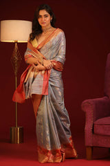 SAPPHIRE RADIANCE (BANARASI COTTON BLEND SAREE)