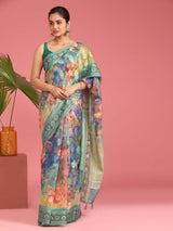 HUES COLLIDE (BANARASI COTTON BLEND SAREE)
