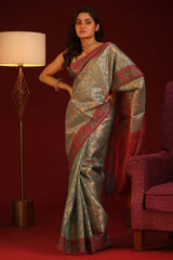 HARIT PUSHP (BANARASI COTTON BLEND SAREE)