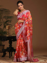 FIERY AUTUMN (BANARASI COTTON BLEND SAREE)