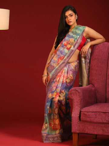 PUSHPAAVALI (BANARASI COTTON BLEND SAREE)