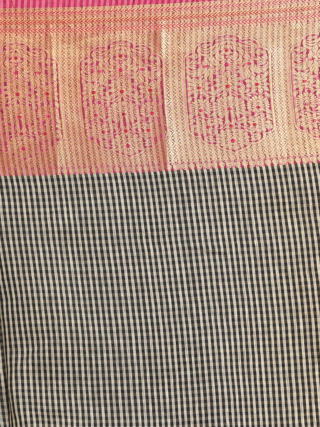 MAJESTIC MONOCHROME (BANARASI LINEN SAREE)