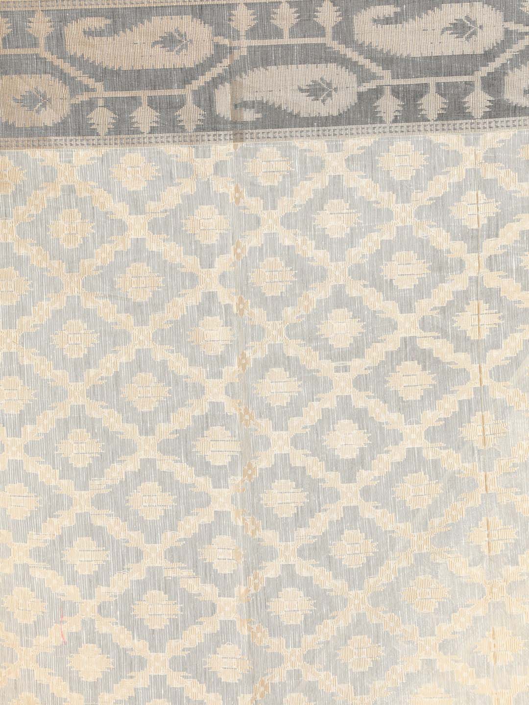 GEOMETRIC SERENITY (BANARASI LINEN SAREE)