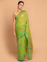 DIVINE PETALS SYMPHONY (BANARASI LINEN SAREE)