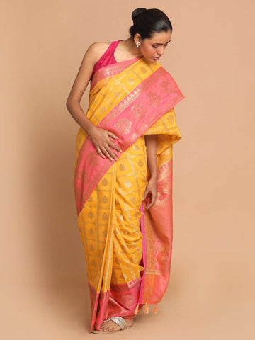GOLDEN GLOW AFFAIR (BANARASI LINEN SAREE)