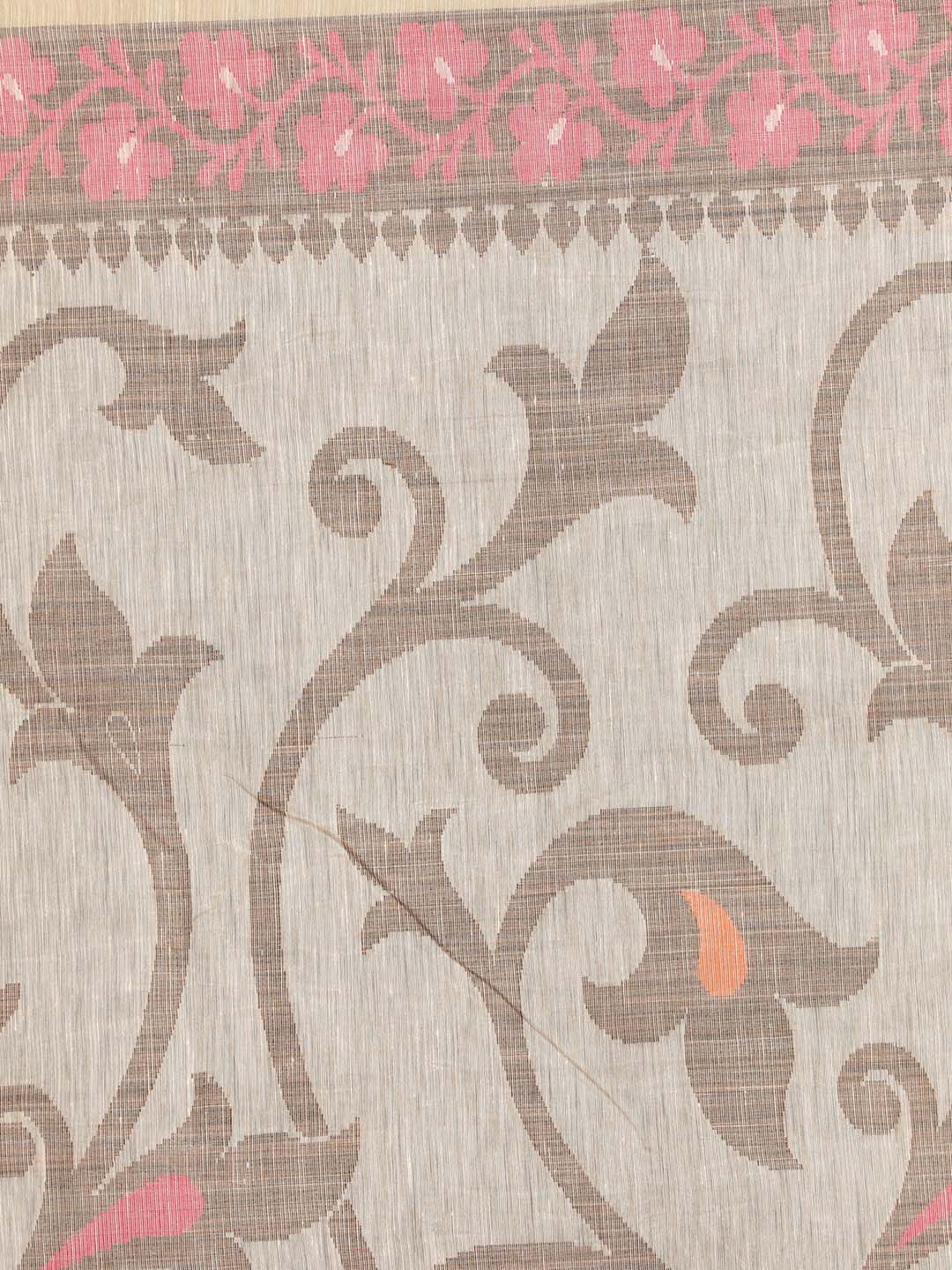 Indethnic Banarasi Tan Woven Design Work Wear Saree - Saree Detail View