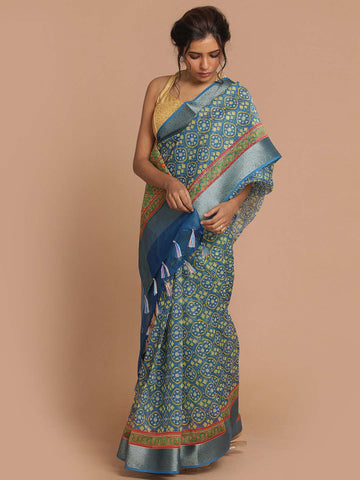 EMPIRE BLUE (BANARASI ORGANZA SAREE)