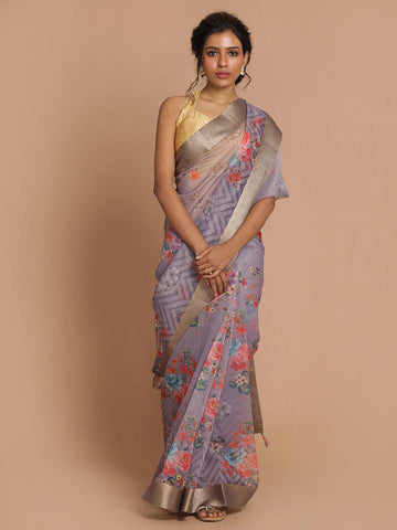 LAVENDER VIBE (BANARASI ORGANZA SAREE)