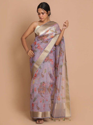 LAVENDER ROSE (BANARASI ORGANZA SAREE)
