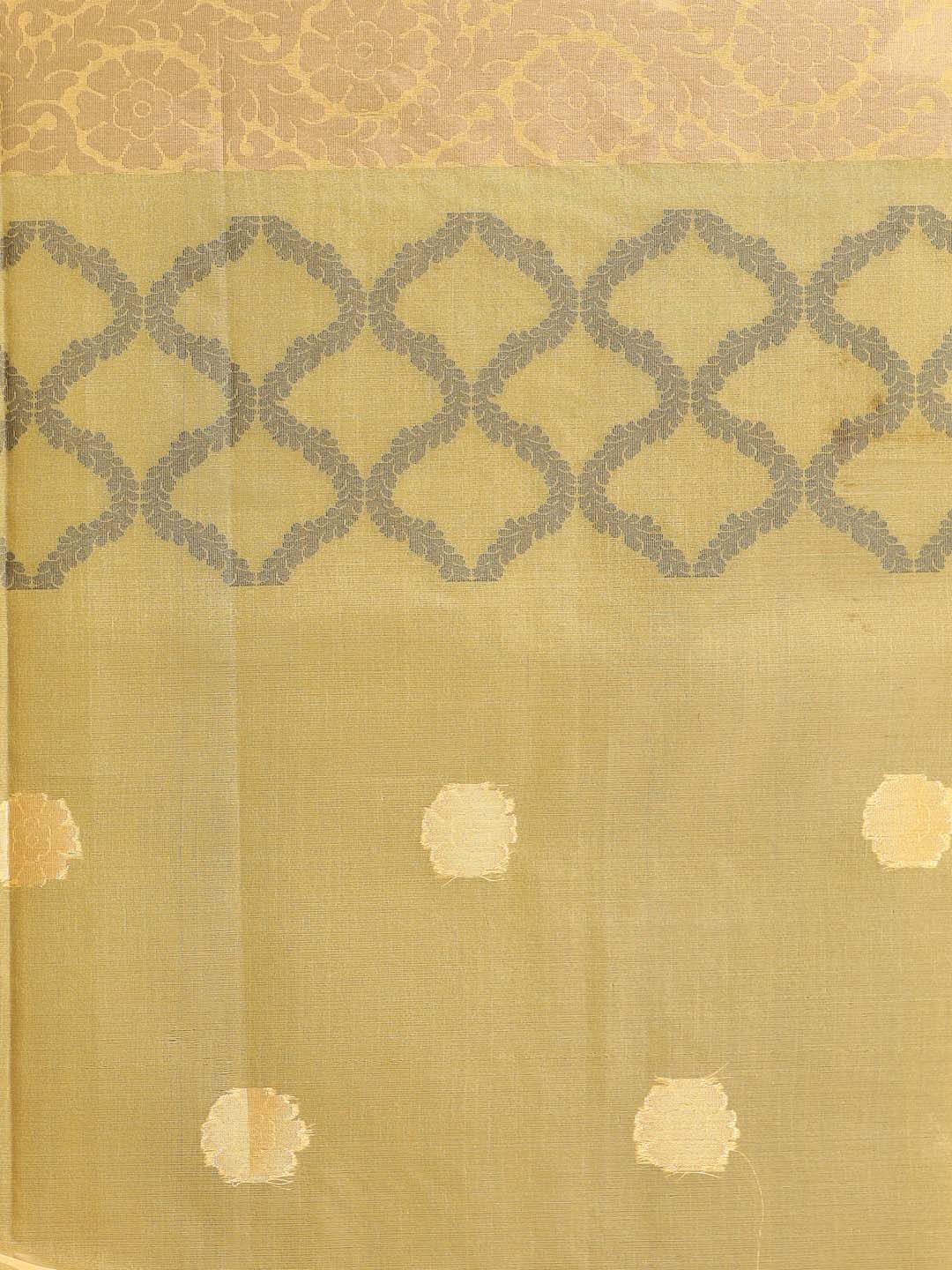Indethnic Banarasi Yellow Woven Design Party Wear Saree - Saree Detail View