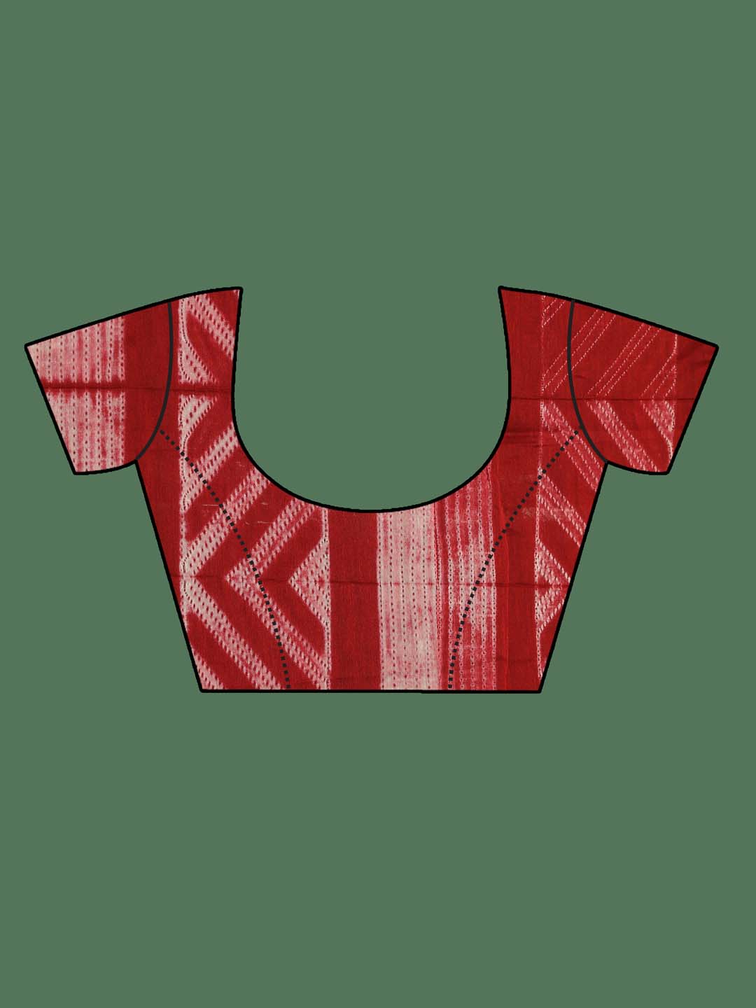 Indethnic Shibori Silk Cotton Saree in Black - Blouse Piece View