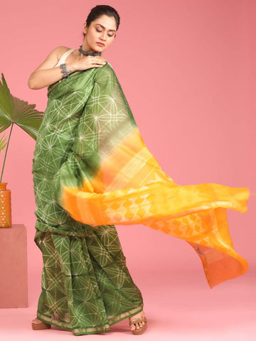 EMERALD ECHO (CHANDERI SILK COTTON SAREE)