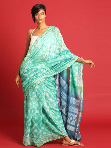 OCEAN WHISPER (CHANDERI SILK COTTON SAREE)