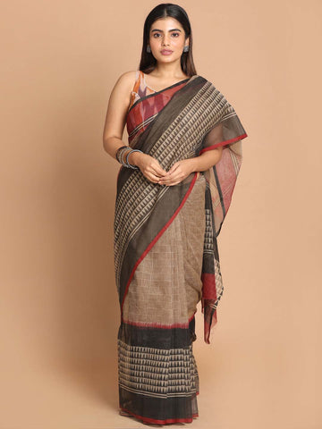 MIDNIGHT NOIR (NET COTTON BLEND SAREE)