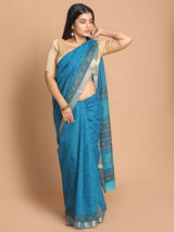 AZURE ELEGANCE (GADWAL COTTON BLEND SAREE)