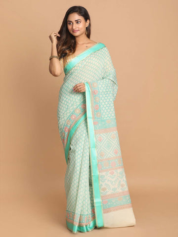 SOOTHING GREEN (GADWAL COTTON BLEND SAREE)