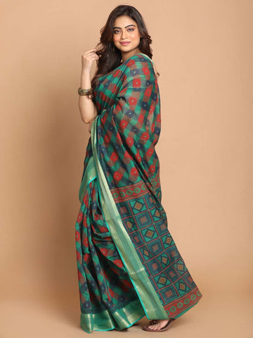 EMERALD ENCHANTMENT (GADWAL COTTON BLEND SAREE)