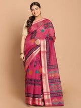 FUCHSIA REVERIE (GADWAL COTTON BLEND SAREE)