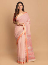 CALMING PEACHY LOVE (GADWAL COTTON BLEND SAREE)