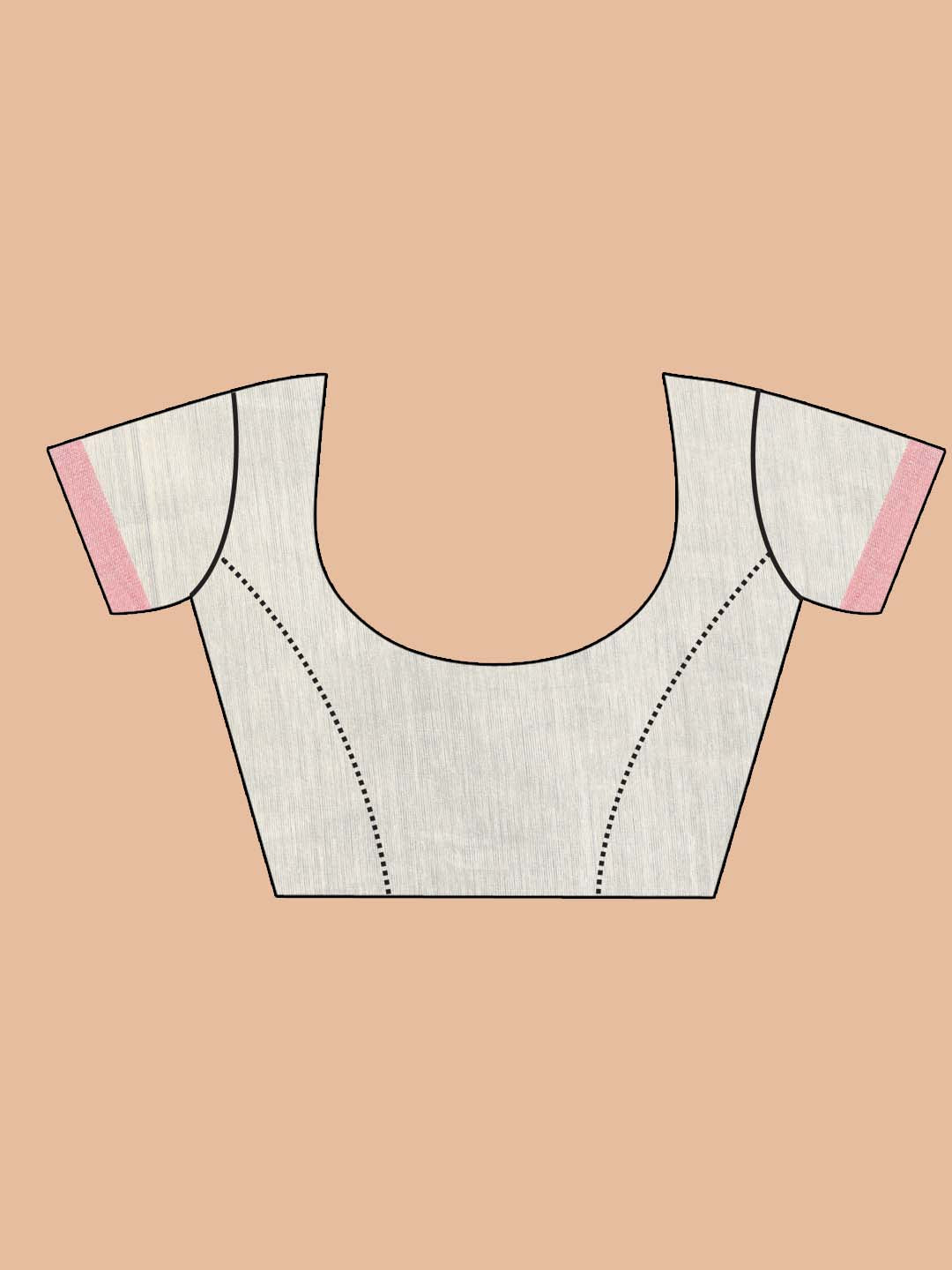 Indethnic Printed Cotton Blend Saree in Pink - Saree Detail View