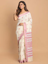 PRINTED COTTON BLEND SAREE IN PINK (GADWAL COTTON BLEND SAREE)